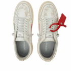 Off-White Men's Low Vulcanised Distressed Leather Sneakers in White