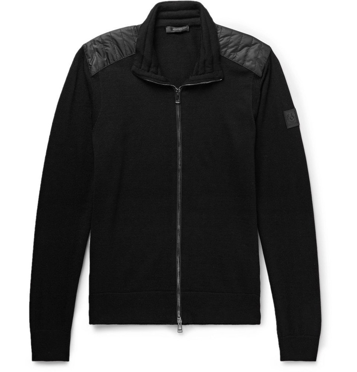 Photo: Belstaff - Kelby Slim-Fit Quilted Shell-Panelled Virgin Wool Zip-Up Cardigan - Men - Black