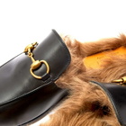 Gucci Men's Princetown Fur Lined Mule in Black