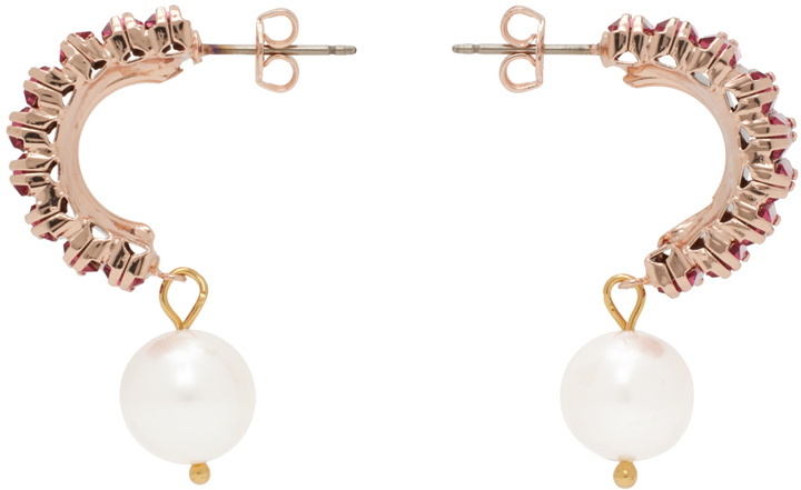 Photo: Magda Butrym Gold & Pink Pearl Drop Half Hoop Earrings
