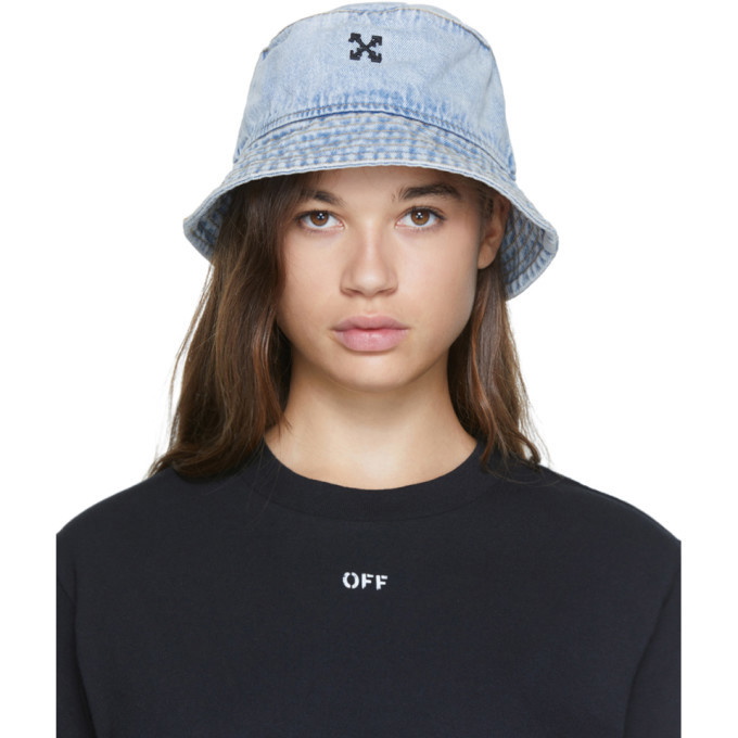 Off-White Blue Denim Ev Pocket Bucket Hat – BlackSkinny