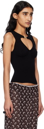 Marine Serre Black Moon Jewelry Knit Open Neck Tank Top