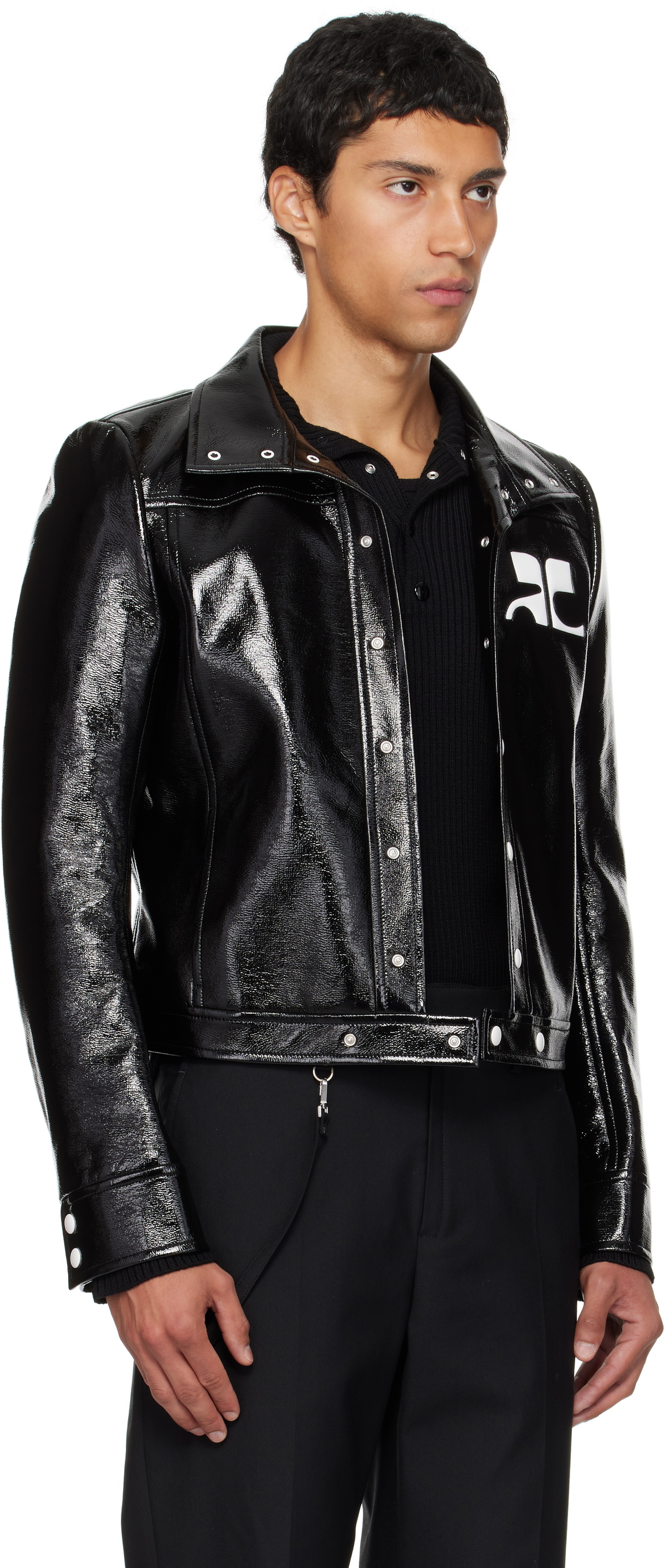 Courrèges Black Reedition Vinyl Jacket
