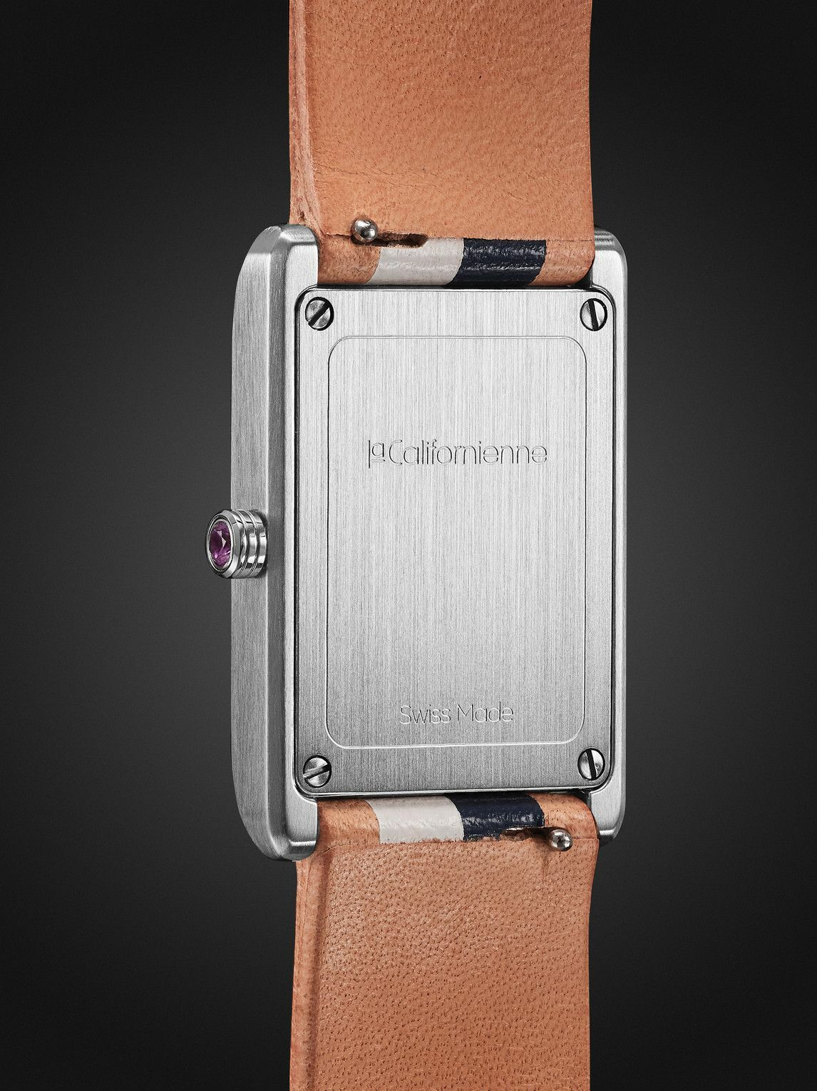 laCalifornienne - Daybreak 24mm Stainless Steel and Leather Watch, Ref. No. DB-14