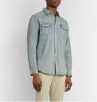 Polo Ralph Lauren - Slim-Fit Distressed Denim Western Shirt - Blue