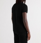 SAINT LAURENT - Slim-Fit Logo-Embroidered Cotton-Piqué Polo Shirt - Black
