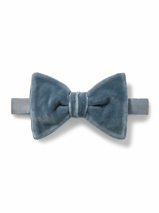 Photo: Mr P. - Pre-Tied Cotton-Velvet Bow Tie