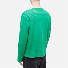 Sunnei Men's Long Sleeve Stripe T-Shirt in Green/Blue Stripes