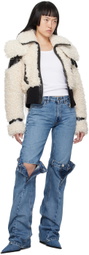 Coperni Off-White Zip Faux-Leather Jacket