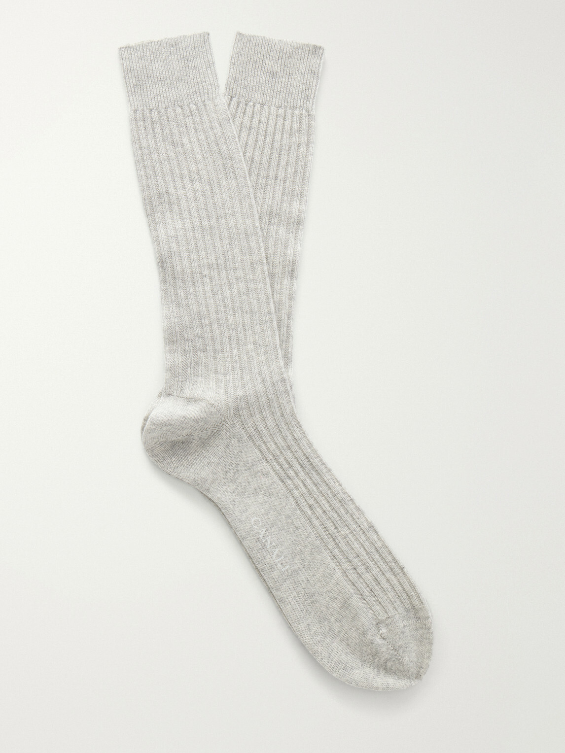 Canali - Ribbed Cashmere Socks - Gray