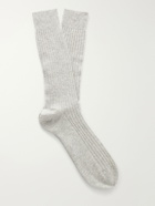 Canali - Ribbed Cashmere Socks - Gray