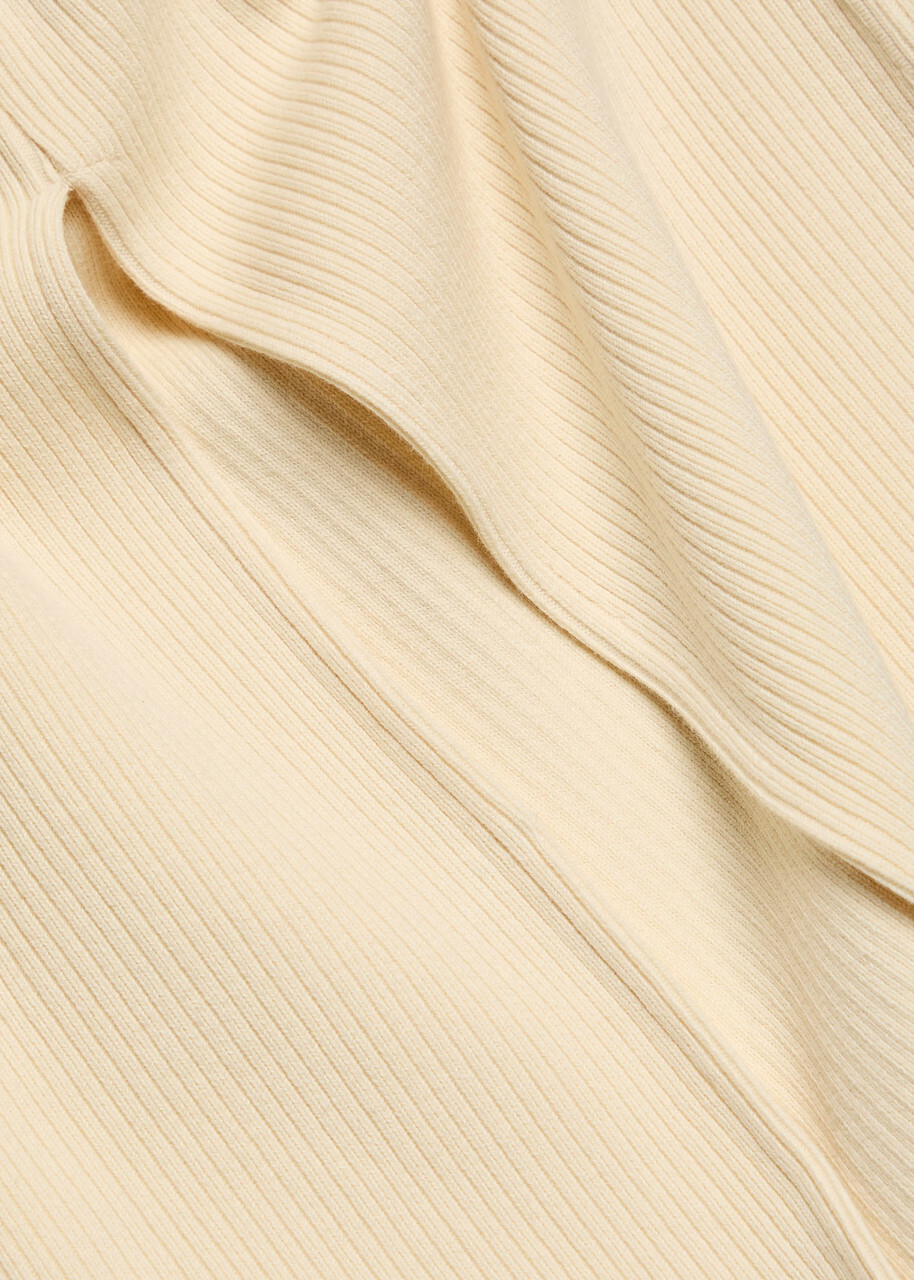 Wardrobe.nyc Ribbed Knit Midi Skirt Cream