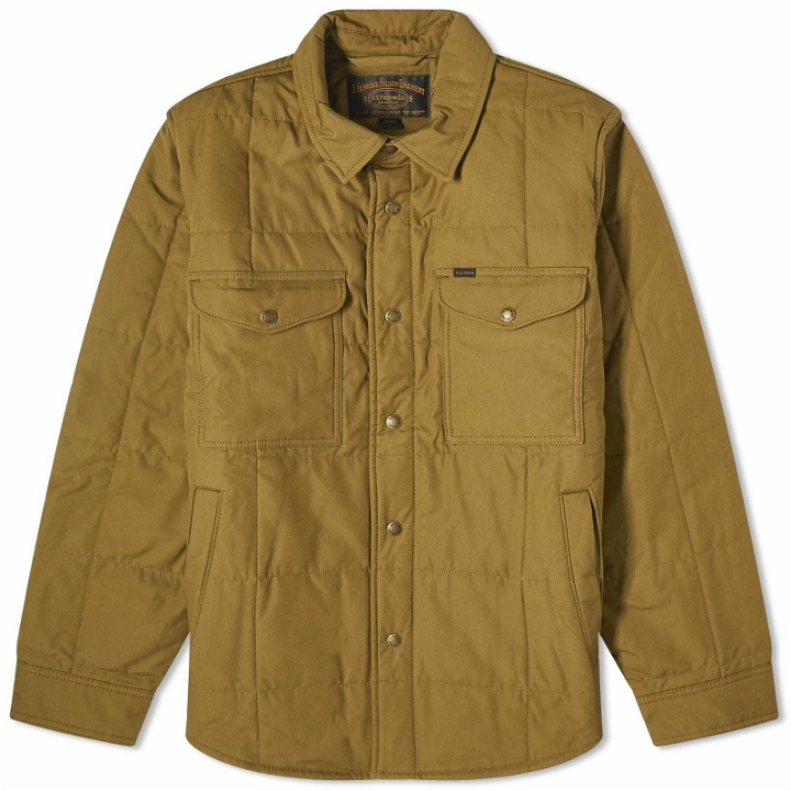 Photo: Filson Men's Cover Cloth Quilted Shirt Jacket in Olive Drab