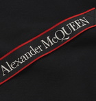 ALEXANDER MCQUEEN - Slim-Fit Logo-Print Webbing-Trimmed Looback Cotton-Jersey Sweatshirt - Black