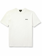 A.P.C. - Logo-Flocked Cotton-Jersey T-Shirt - White
