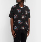Flagstuff - Camp-Collar Printed Woven Shirt - Black