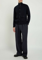 Allude Turtle-neck Wool and Cashmere-blend Cardigan Black
