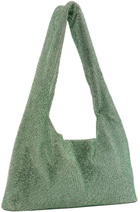 KARA Green Crystal Mesh Armpit Tote