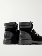 Manolo Blahnik - Janka Leather-Trimmed Velvet Hiking Boots - Black