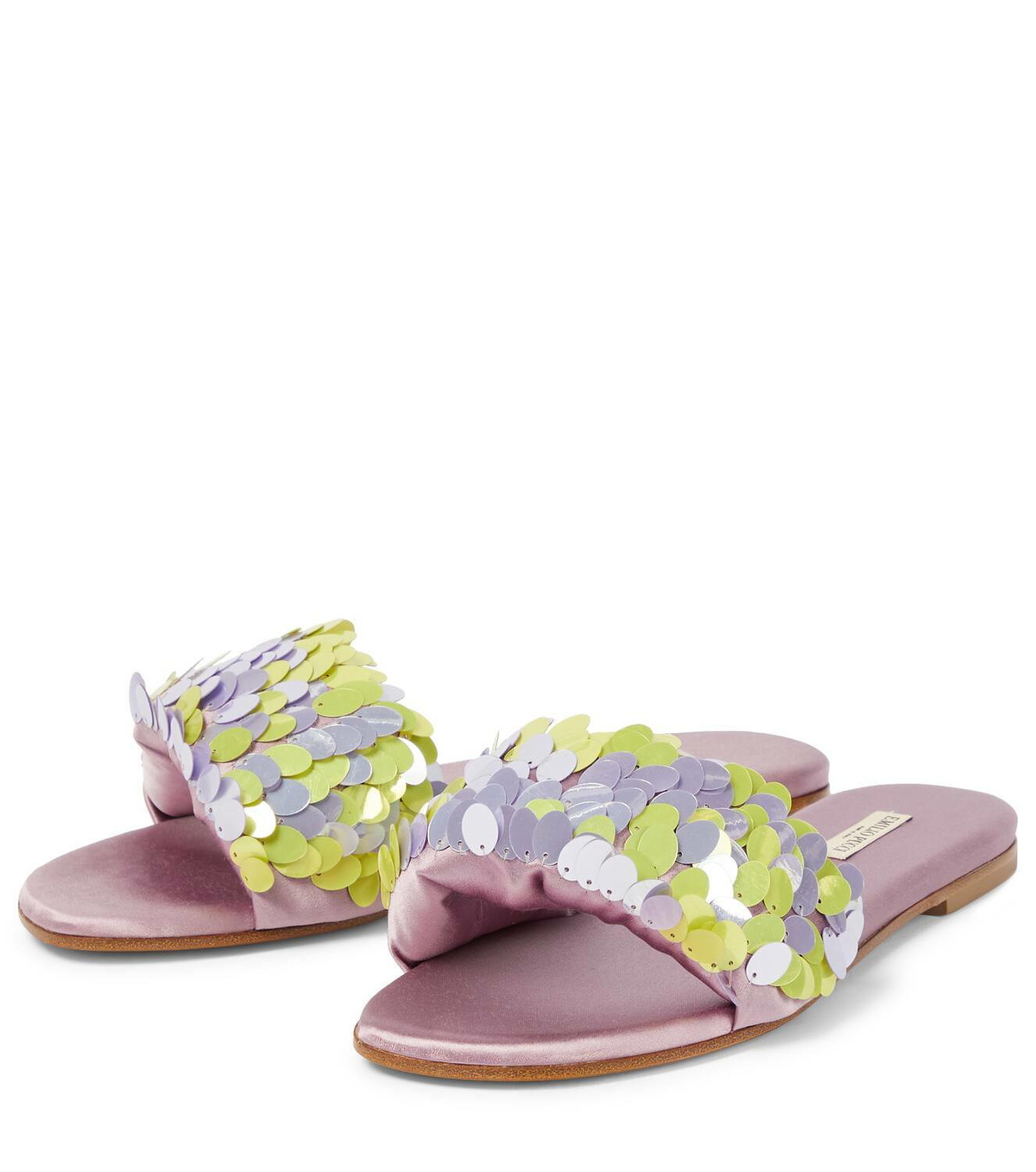 Pucci Sequin-embellished satin slides