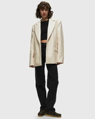 Rotate Birger Christensen Textured Oversized Blazer White - Womens - Blazers