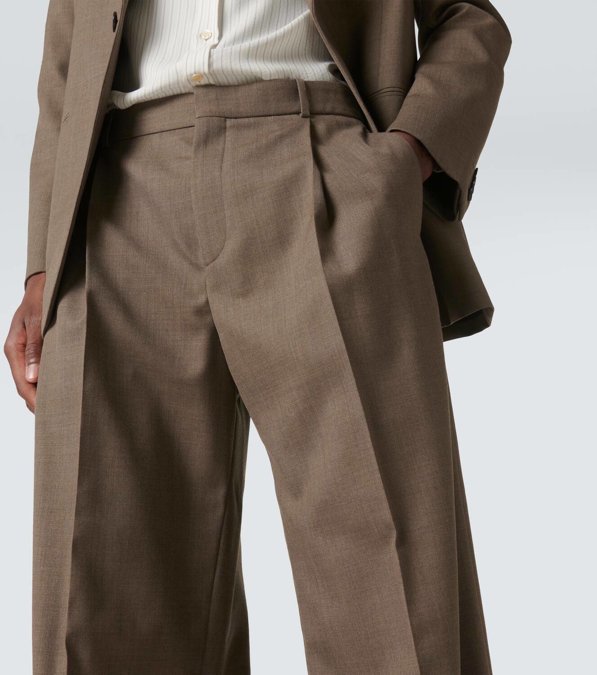 Saint Laurent Pleated wool wide-leg pants Saint Laurent