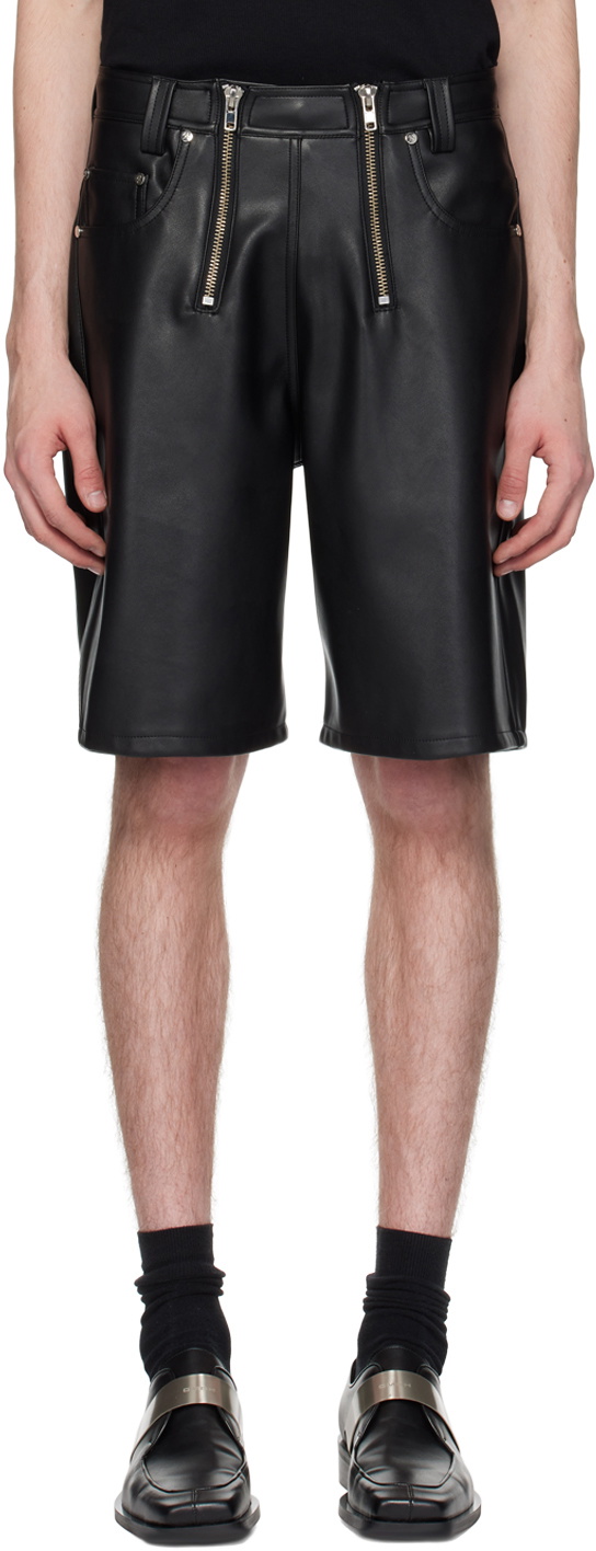 Photo: GmbH Black Zoran Faux-Leather Shorts