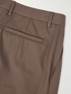 Zegna - Straight-Leg Cotton and Wool-Blend Trousers - Brown