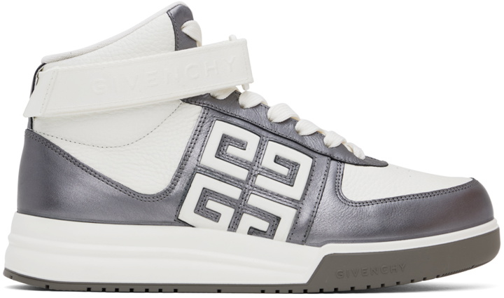 Photo: Givenchy White & Silver G4 High Top Sneakers