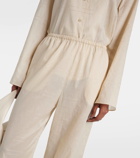 Toteme Monogram cotton-blend wide-leg pants