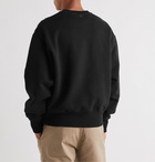 AMI - Logo-Appliquéd Loopback Cotton-Jersey Sweatshirt - Black