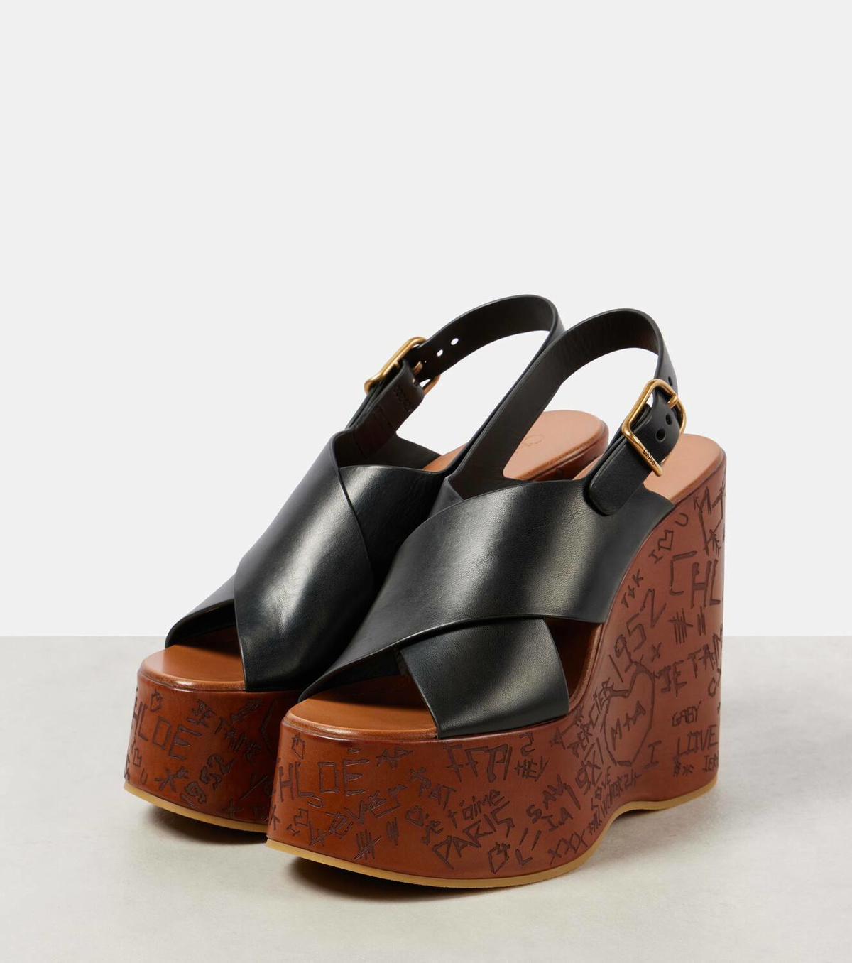 Chloé Maxime leather wedge sandals