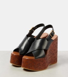 Chloé Maxime leather wedge sandals