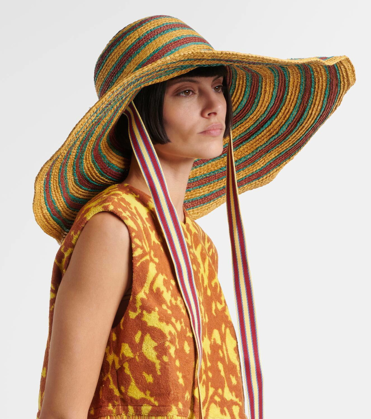 Alémais Tamsim striped raffia sun hat ALÉMAIS