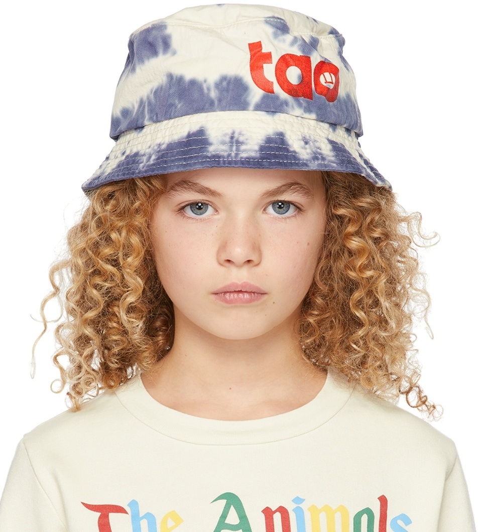 The Animal Observatory Kids Blue & White Tie-Dye Starfish Bucket Hat