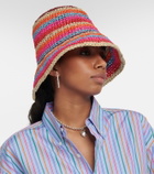 Etro - Striped raffia bucket hat