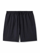 Saman Amel - Straight-Leg Wool Drawstring Shorts - Blue