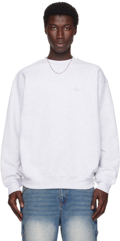 Photo: Dime Gray Cursive Small Logo Crewneck Sweatshirt