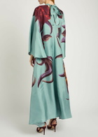 LA Double J Magnifico Floral-print Silk Maxi Dress Blue