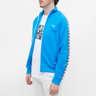 Fred Perry Men's Taped Track Jacket in Kingfisher