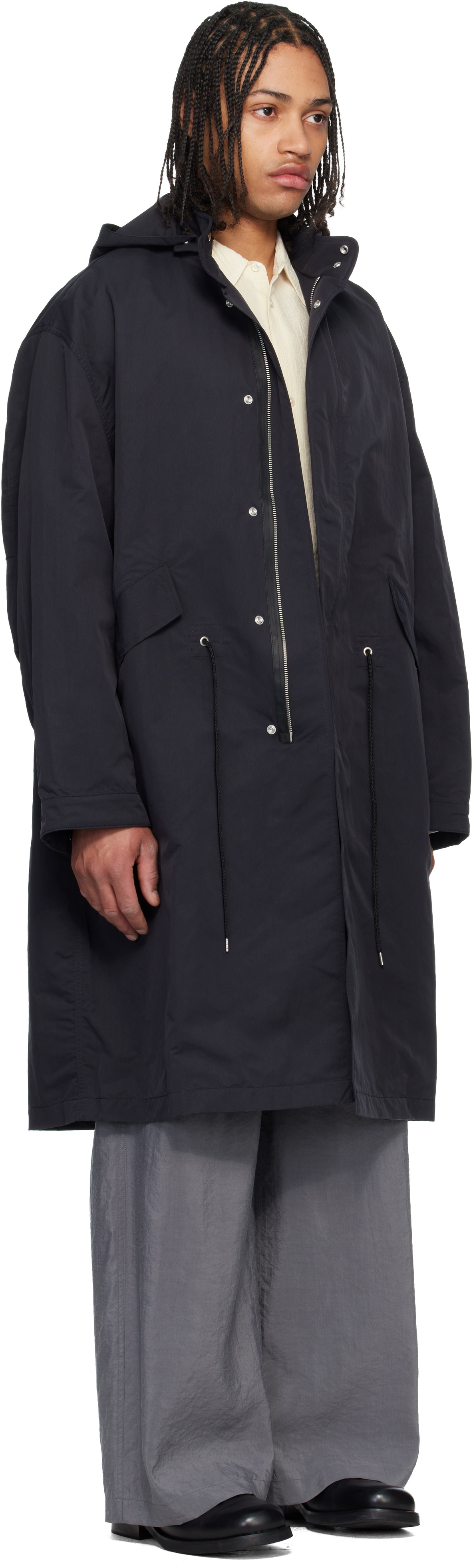 Studio Nicholson Navy Lotus Coat