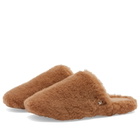 Max Mara Women's Shearling Teddy Slipper in Camel
