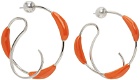 Panconesi SSENSE Exclusive Silver & Orange Kilter Hoop Earrings
