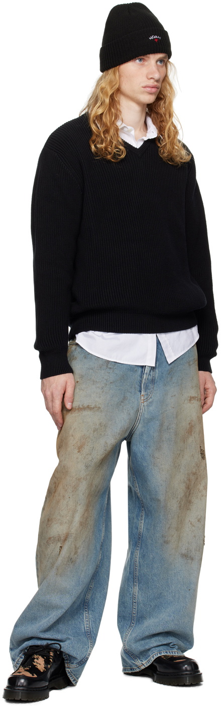 V-Neck Shaker Stitch Sweater - Noah