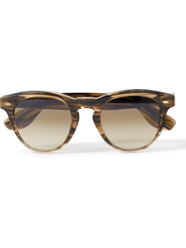 Photo: Brunello Cucinelli - Oliver Peoples D-Frame Tortoiseshell Acetate Sunglasses