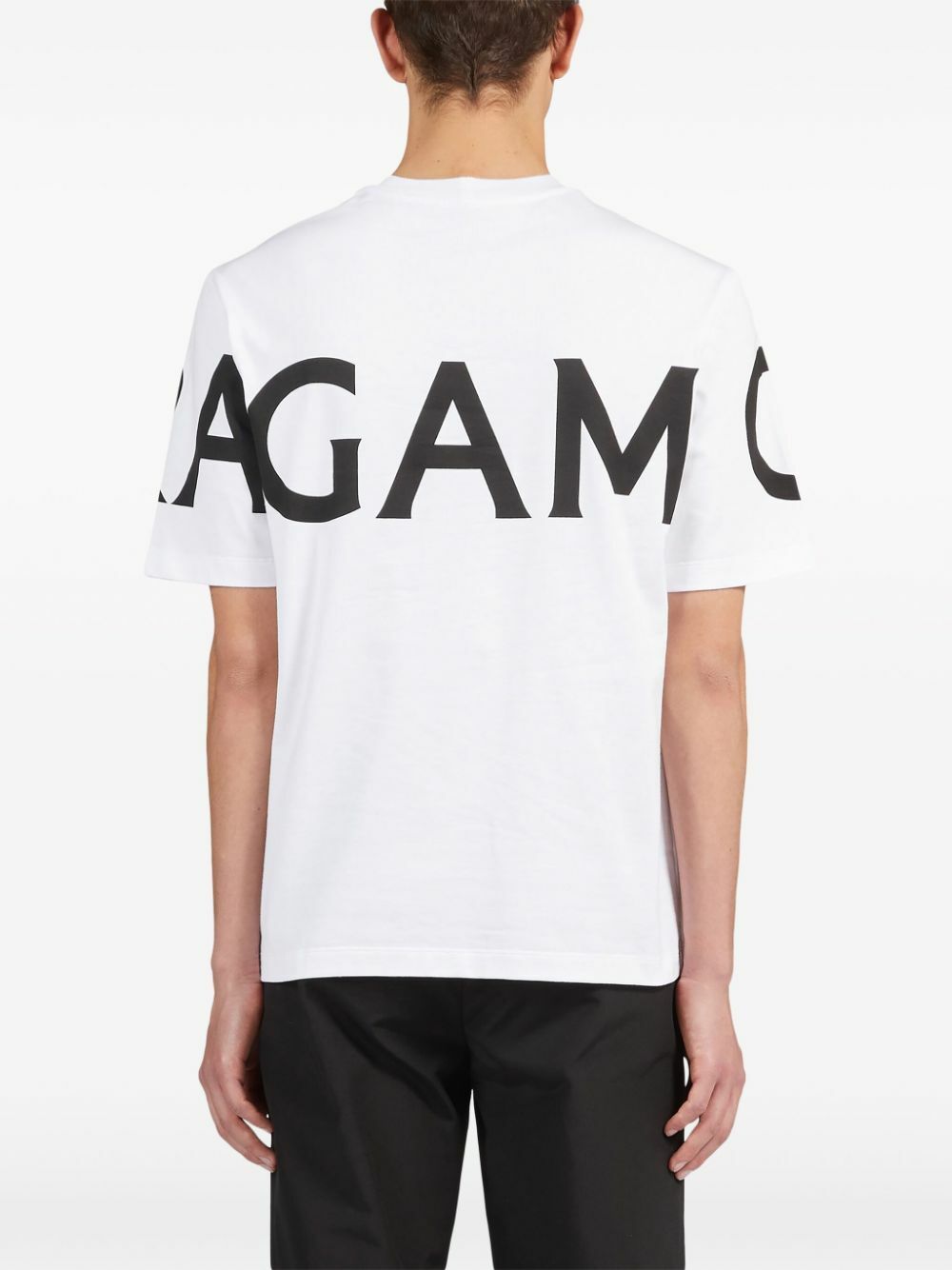 Tシャツ・カットソー SALVATORE FERRAGAMO White Cotton T-Shirt Ferragamo White Logo-Print Cotton T-Shirt Salvatore Ferragamo