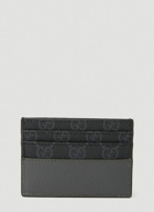 Gucci - Logo Cut Out Card Holder in Dark Grey
