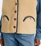 Blazé Milano Gliss leather-trimmed shearling vest