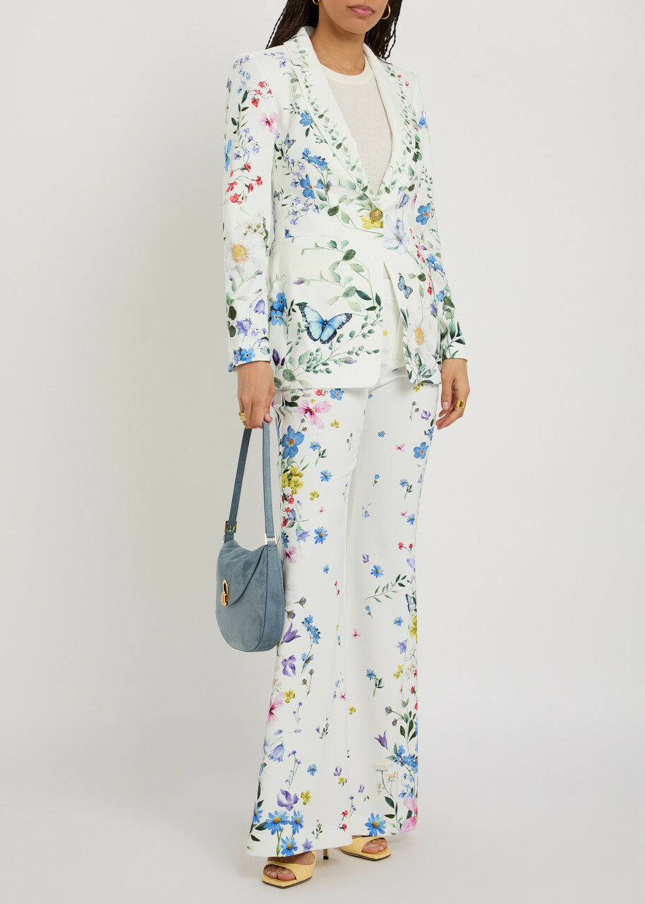 Alice + Olivia Breann Floral Print Crepe Blazer Multicoloured