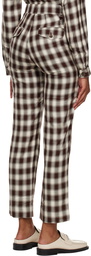 Bode Brown & White Plaid Side-Tie Trousers